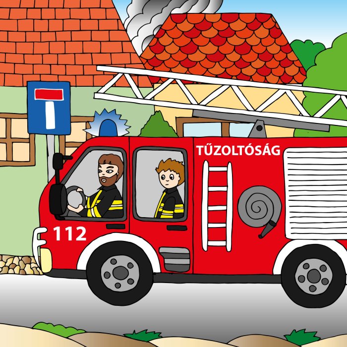 Tűzoltó Tomi illusztráció 1